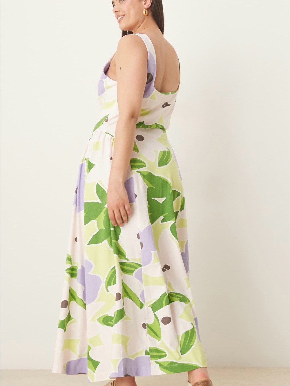 ASOS Curve sweetheart godet midi dress in floral print - Picture 4 of 4